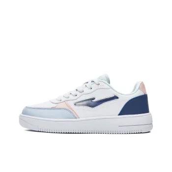 Erke Anti Slip Wear Resistant Low Top Skateboard Shoes Women's White Blue
