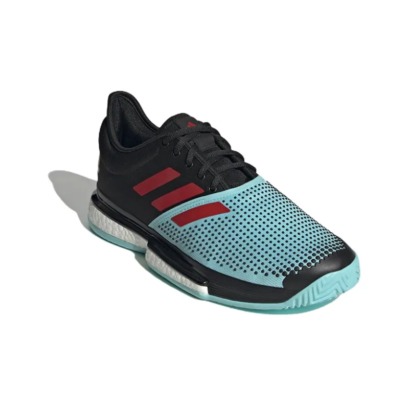 Adidas SoleCourt Black Pulse Aqua-2