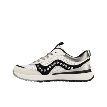Skechers Sunny Street Leatherette Cushioning Anti-Slip And Wear-Resistant Low-Top Casual Shoes Women's White Black