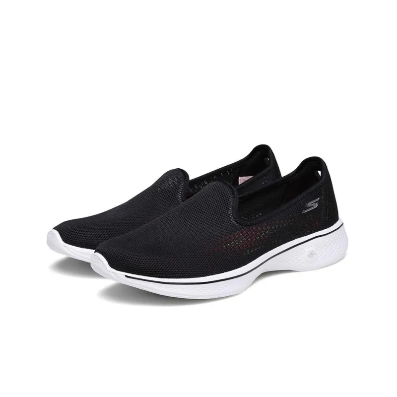 Skechers Go Walk 4 Casual Shoes Women's Low Top Black/White-2