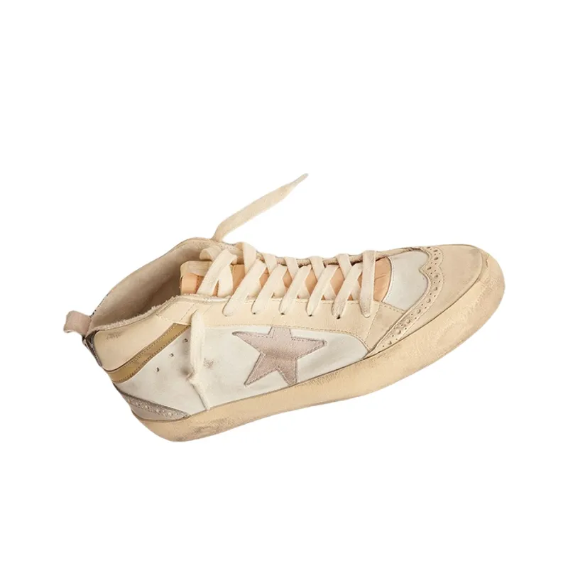 Golden Goose Mid Star Skateboard Shoes Women's Mid Top Ivory-2