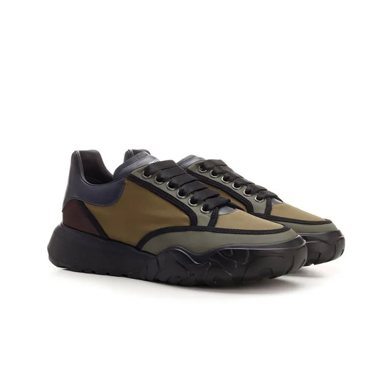 Alexander McQueen Court Trainer Cushioned Slip Resistant Abrasion Resistant Low Top Casual Shoes Men's Green-2
