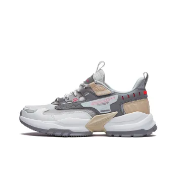 Erke Skywolf Cushioned Wear Resistant Coverage Support Low Top Running Shoes Men's White Lead Gray