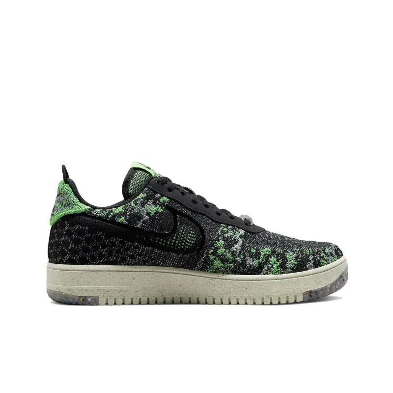 Nike Air Force 1 Low Crater Flyknit Black Volt-1