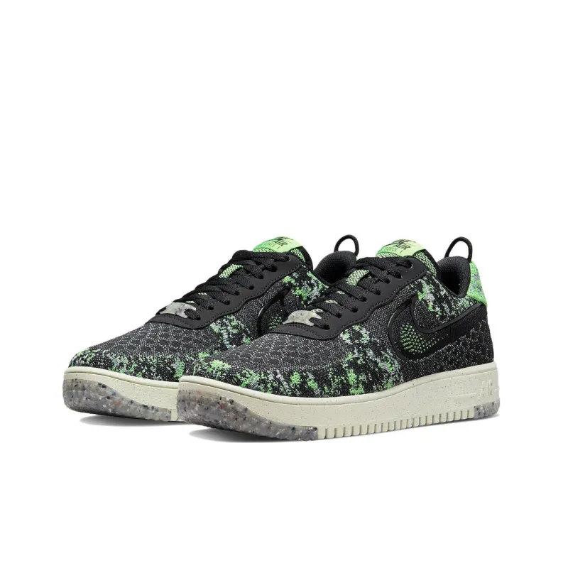 Nike Air Force 1 Low Crater Flyknit Black Volt-2