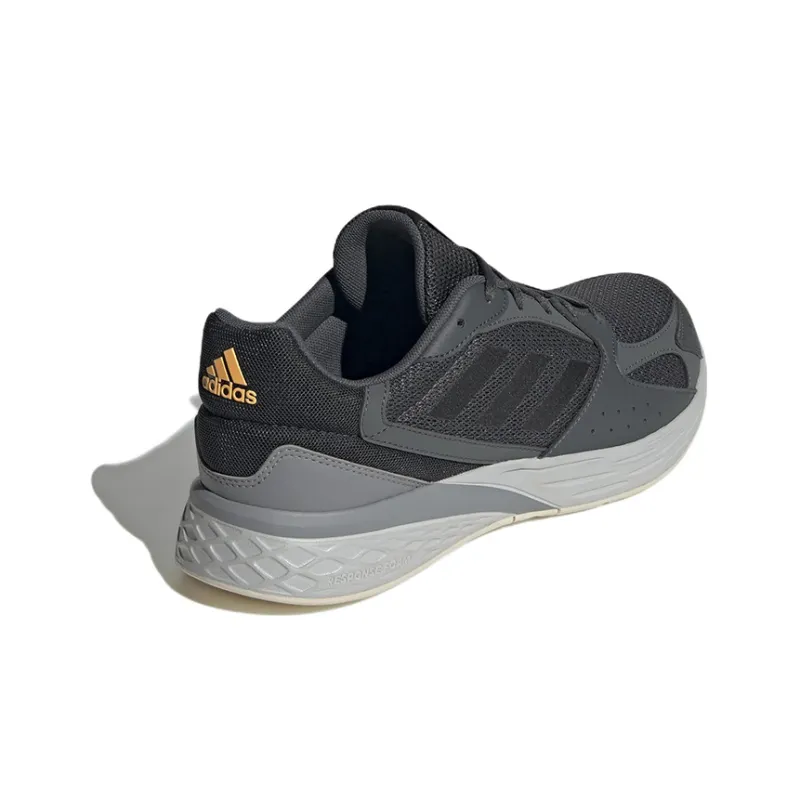 Adidas Response Run Cushioned Wear-Resistant Breathable Lightweight Low-Top Running Shoes Men's Black Gray-3