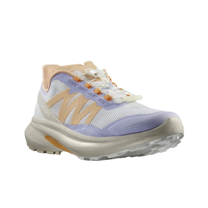 SALOMON Wear Resistant Low Top Running Shoes Women's White Purple Orange-2