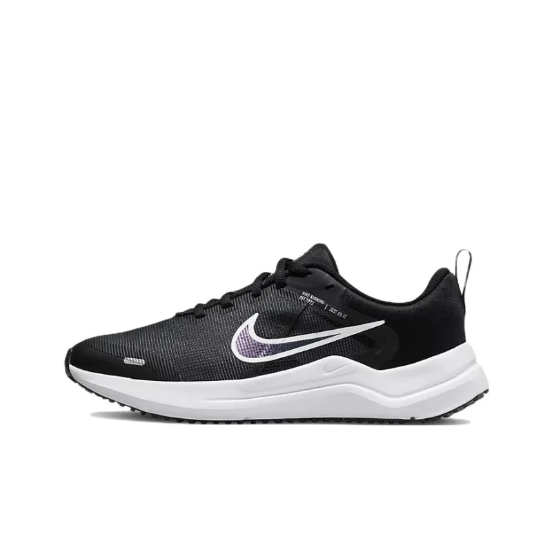 Nike Downshifter 12 Cushioned Anti-Slip Wear-Resistant Breathable Lightweight Low-Top Marathon Running Shoes GS Black-0