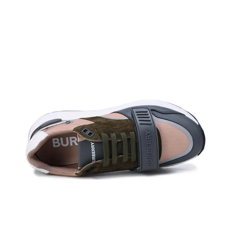Burberry Ramsey Check & Leather Flint Grey Soft Fawn-4