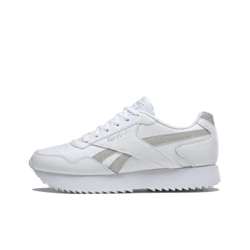 Reebok Royal Glide Ripple Double Wear-Resistant Low-Top Running Shoes Women's White Gray