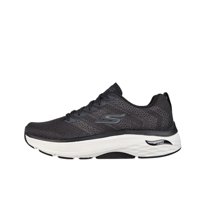 Skechers Max Cushioning Arch Fit Low Top Running Shoes Men's Black-0