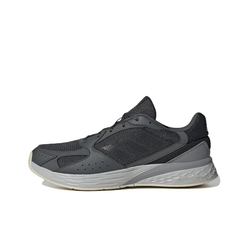 Adidas Response Run Cushioned Wear-Resistant Breathable Lightweight Low-Top Running Shoes Men's Black Gray-0