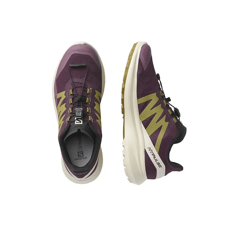 SALOMON Running Shoes Women's Low Top Purple/Yellow-3