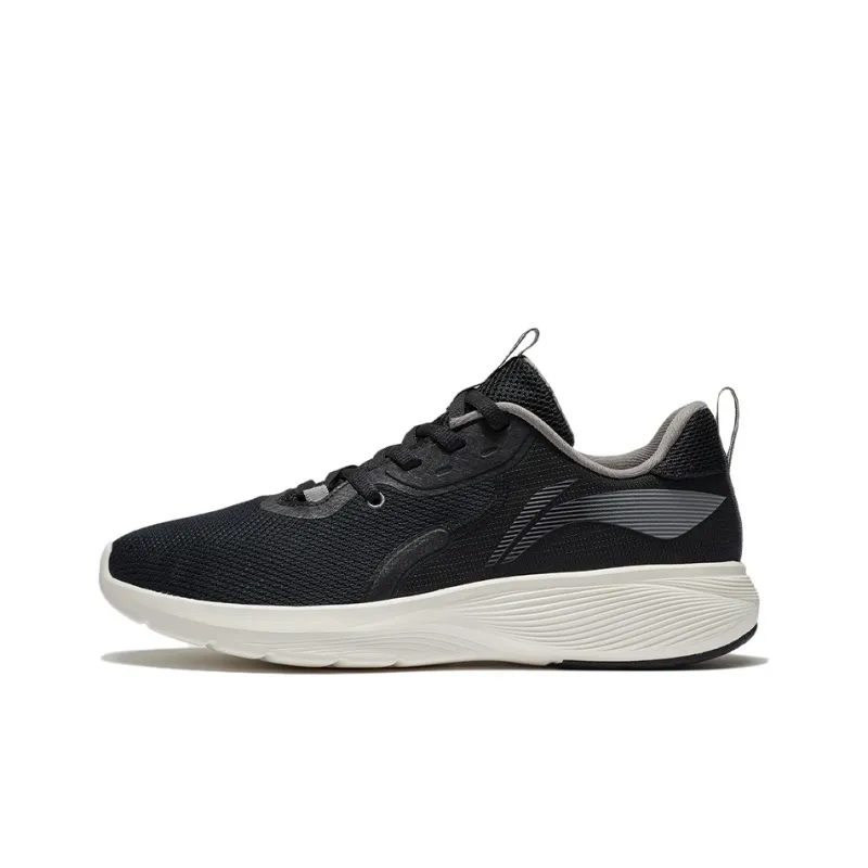 LiNing Wear Resistant Low Top Running Shoes Men's Black-0