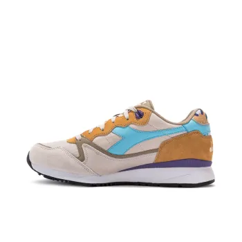 Diadora V7000 Durable Breathable Low-Top Running Shoes Unisex Light Gray Purple