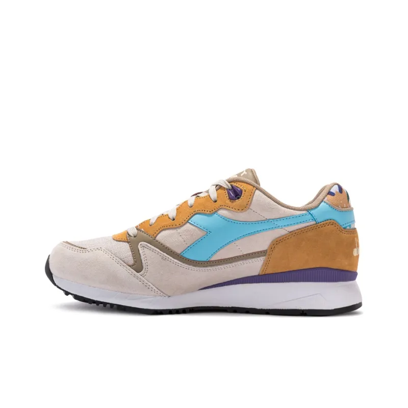 Diadora V7000 Durable Breathable Low-Top Running Shoes Unisex Light Gray Purple-0