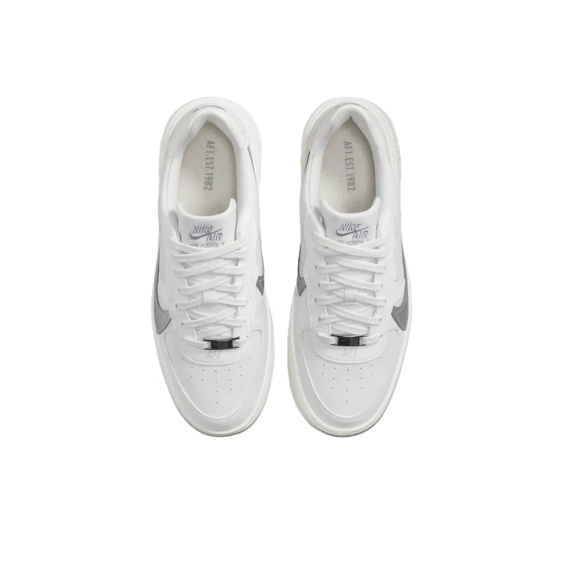 Nike Air Force 1 PLT.AF.ORM Summit White Metalic Silver Women's-3