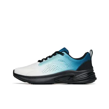 Anta Running Collection Cushioned Slip Resistant Abrasion Resistant Low Top Running Shoes Men's White Blue