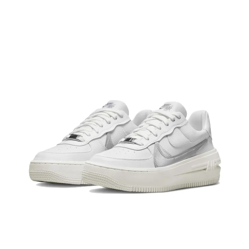 Nike Air Force 1 PLT.AF.ORM Summit White Metalic Silver Women's-2