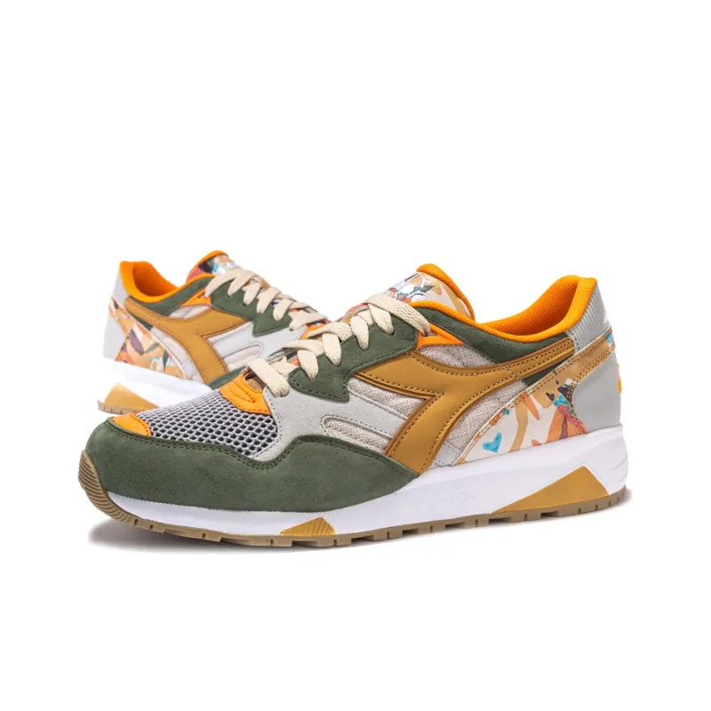 Diadora N9002 CAMO Running Shoes Men Low-Top Green/Earth Yellow-3