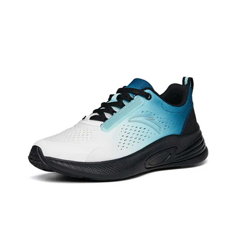 Anta Running Collection Cushioned Slip Resistant Abrasion Resistant Low Top Running Shoes Men's White Blue-1