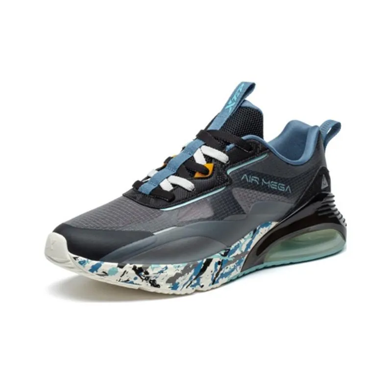 XTEP Cushioning Anti-Slip Wear-Resistant Breathability Low-Top Running Shoes Men's Black Gray Color-1