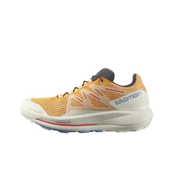 SALOMON Pulsar Trail Wear-Resistant Low-Top Running Shoes Women's Brown Lemon Yellow