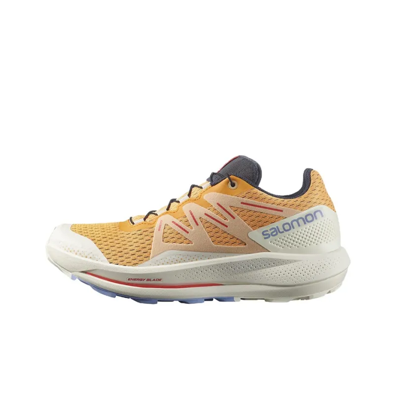 SALOMON Pulsar Trail Wear-Resistant Low-Top Running Shoes Women's Brown Lemon Yellow-0