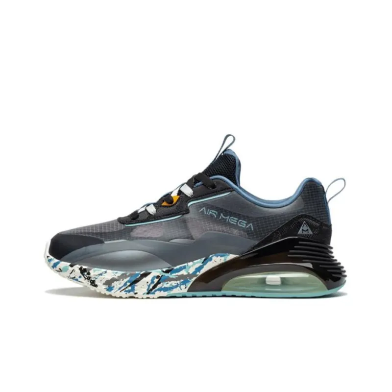 XTEP Cushioning Anti-Slip Wear-Resistant Breathability Low-Top Running Shoes Men's Black Gray Color-0