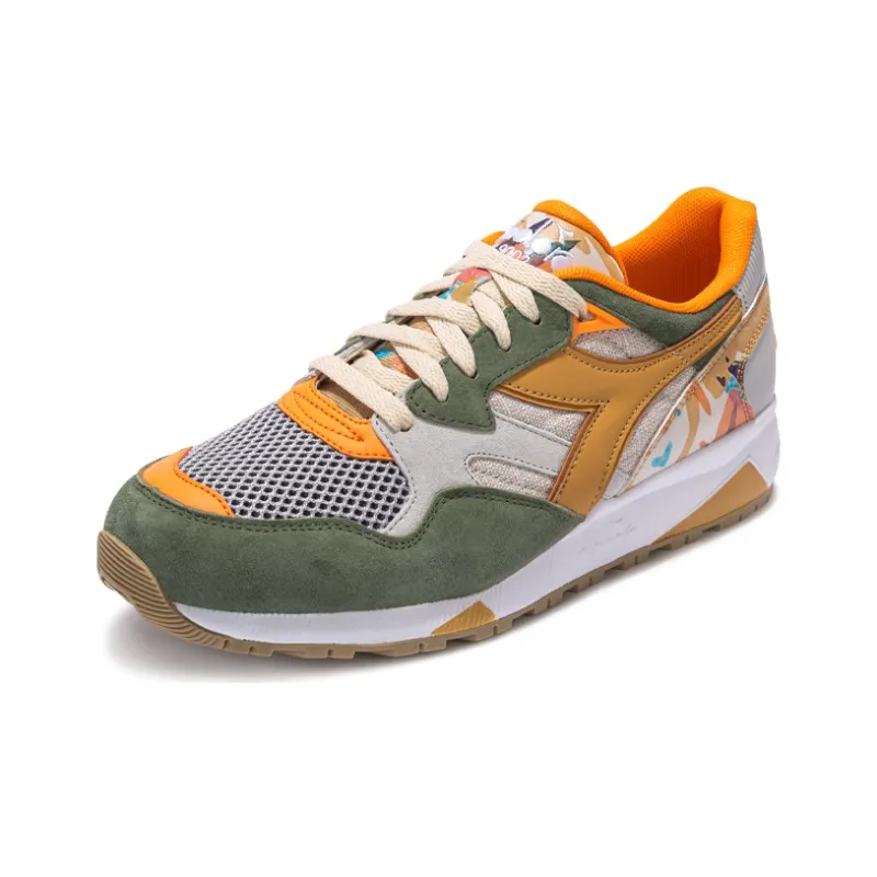 Diadora N9002 CAMO Running Shoes Men Low-Top Green/Earth Yellow-2