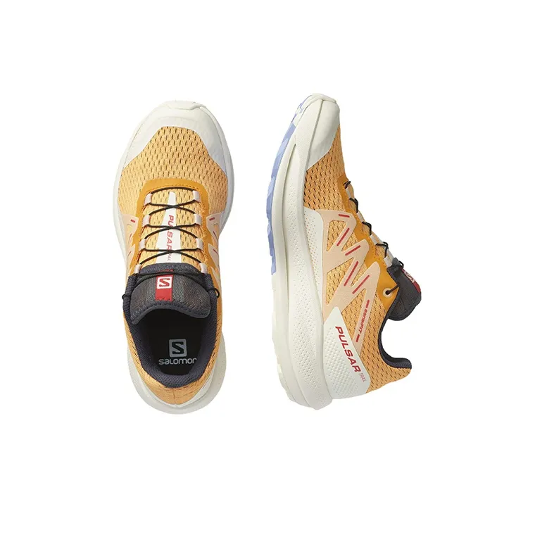 SALOMON Pulsar Trail Wear-Resistant Low-Top Running Shoes Women's Brown Lemon Yellow-2