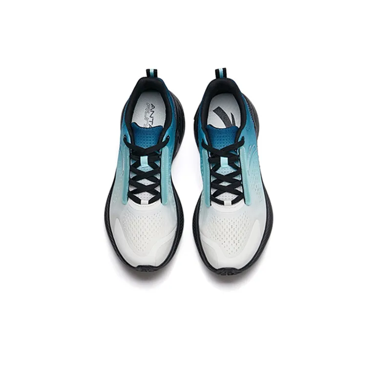 Anta Running Collection Cushioned Slip Resistant Abrasion Resistant Low Top Running Shoes Men's White Blue-2