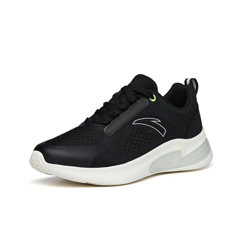 Anta Running Collection Cushioned Slip Resistant Abrasion Resistant Low Top Running Shoes Men's Black-1