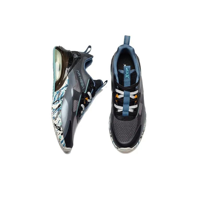 XTEP Cushioning Anti-Slip Wear-Resistant Breathability Low-Top Running Shoes Men's Black Gray Color-2