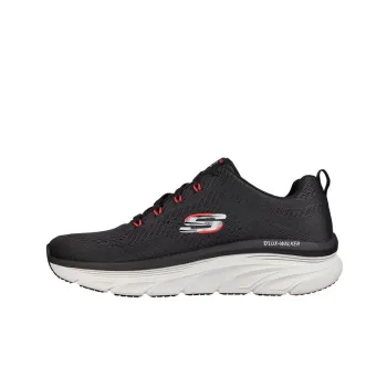 Skechers D'lux Walker Cushioned Anti Slip Wear Resistant Breathable Lightweight Low Top Casual Shoes Men's Black Red