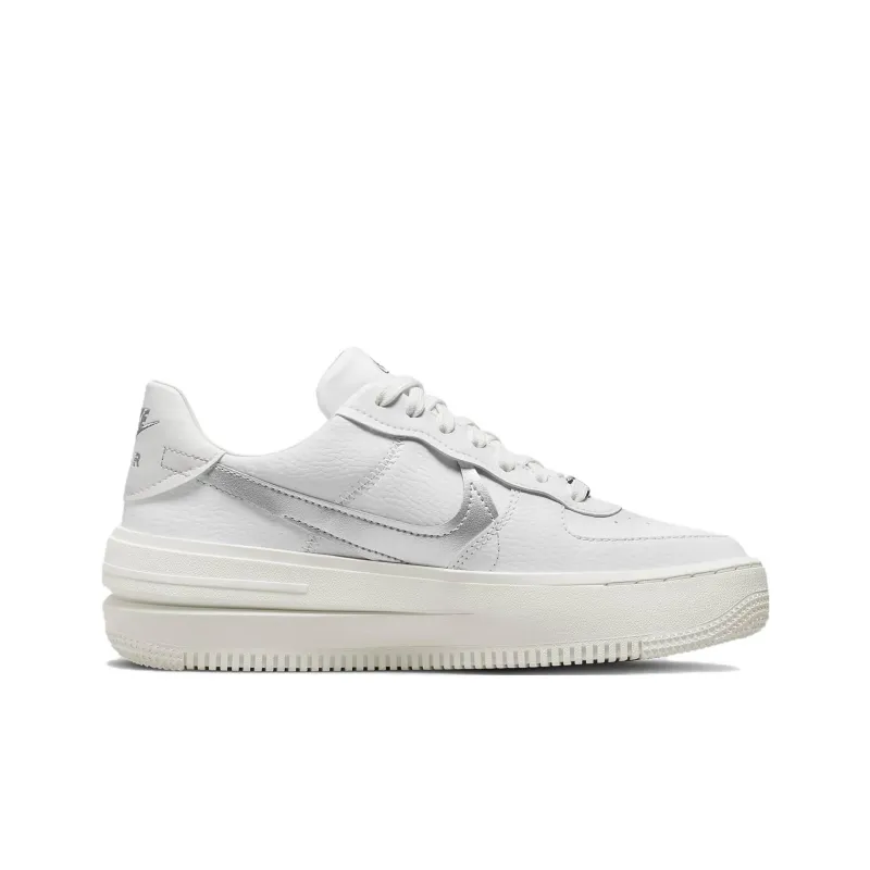 Nike Air Force 1 PLT.AF.ORM Summit White Metalic Silver Women's-1