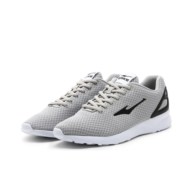 Erke Durable Breathable Lightweight Low Top Sports Casual Shoes Men's Light Gray-2