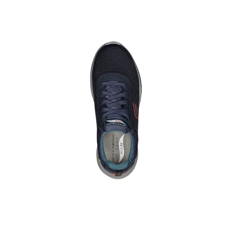 Skechers Arch Fit Cushioning, Slip Resistant, Abrasion Resistant, Breathable Low Top Casual Running Shoes Men's Blue-3