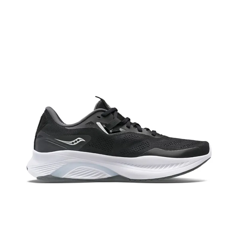 Saucony Guide 15 Cushioning Lightweight Wear Resistant Slip Resistant Support Low Top Running Shoes Women's Black White-1