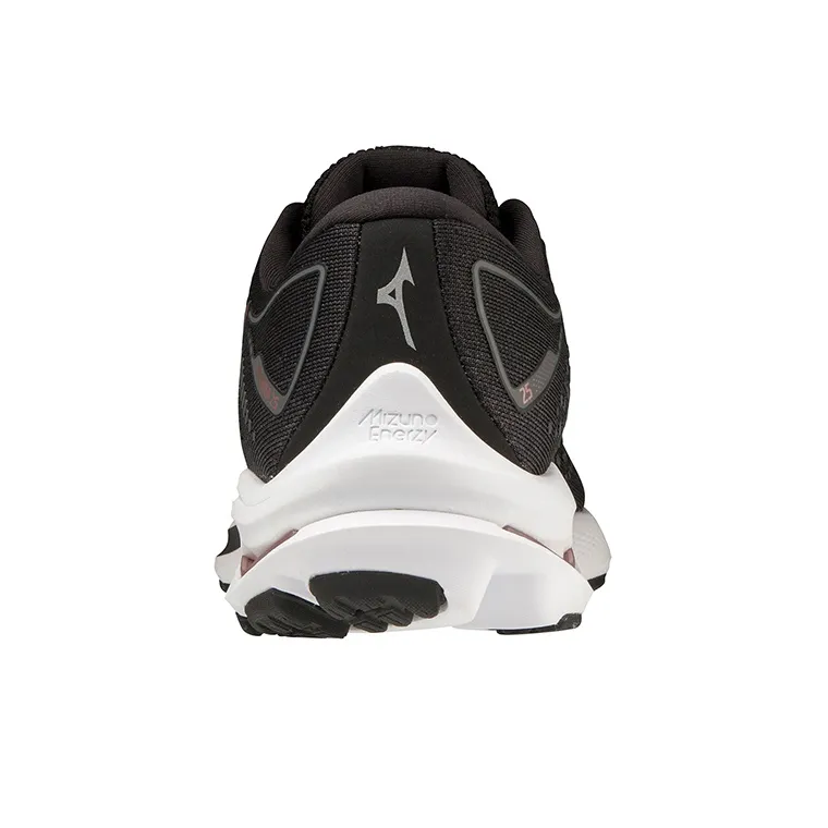 Mizuno Wave Rider 25 Slip Resistant, Abrasion Resistant, Breathable, Lightweight Low Top Running Shoes Women's Black-3