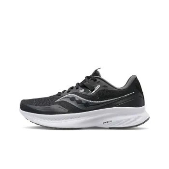 Saucony Guide 15 Cushioning Lightweight Wear Resistant Slip Resistant Support Low Top Running Shoes Women's Black White