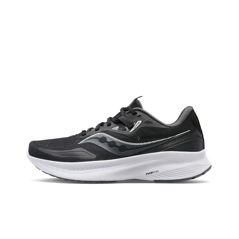 Saucony Guide 15 Cushioning Lightweight Wear Resistant Slip Resistant Support Low Top Running Shoes Women's Black White-0