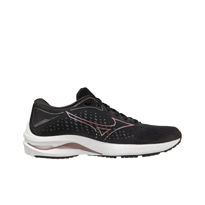 Mizuno Wave Rider 25 Slip Resistant, Abrasion Resistant, Breathable, Lightweight Low Top Running Shoes Women's Black-1