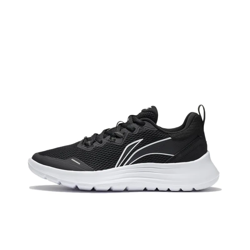 LiNing Reflective Low-Top Running Shoes Women's Black White-0