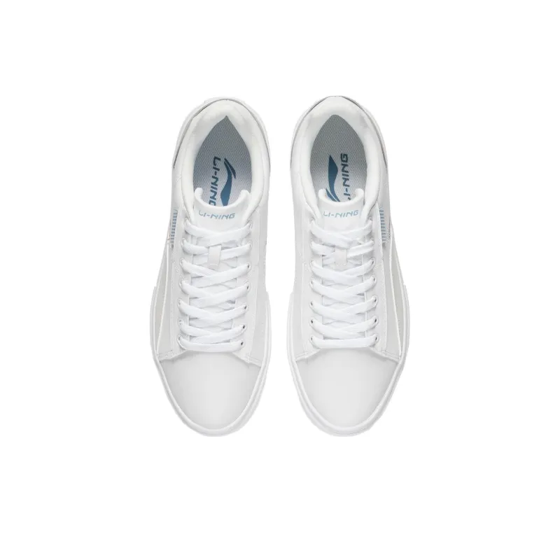 LiNing Slip Resistant, Abrasion Resistant, Breathable Low Top Skateboard Shoes Men's White-3