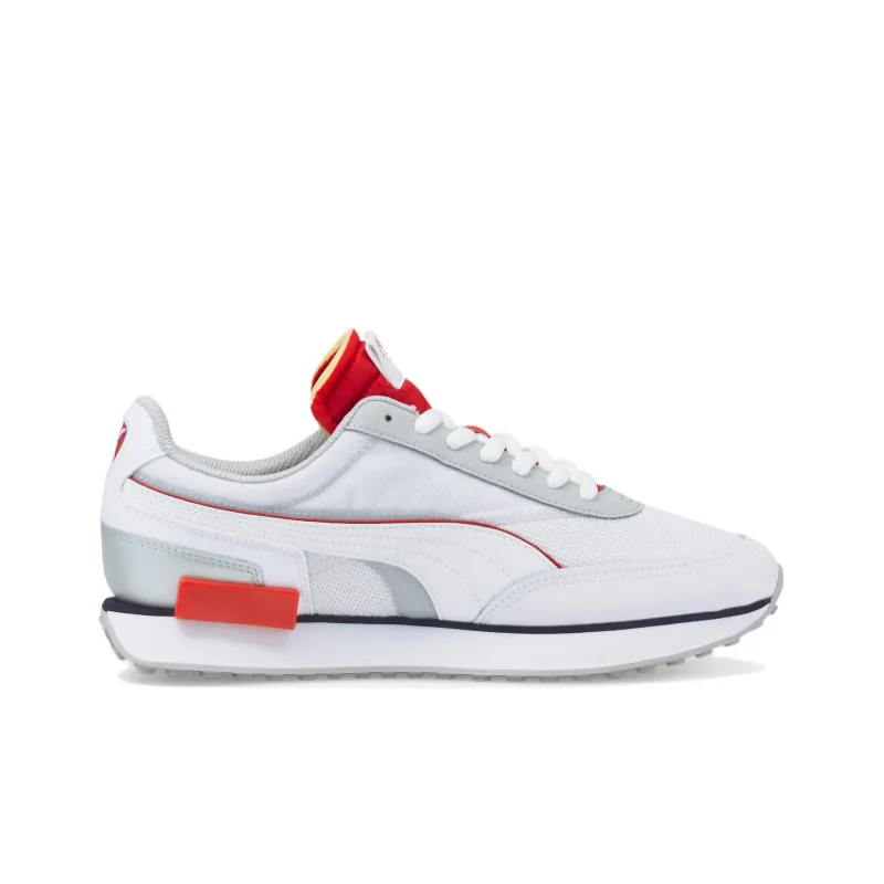PUMA Future Rider Double Tech Low-Top Casual Shoes Unisex White Red Gray-1
