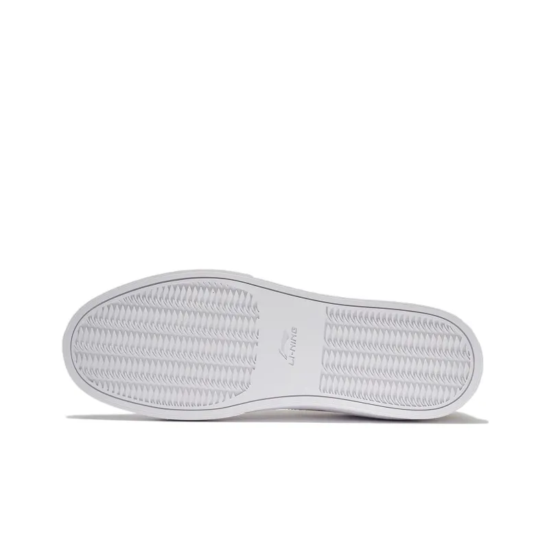 LiNing Slip Resistant, Abrasion Resistant, Breathable Low Top Skateboard Shoes Men's White-6