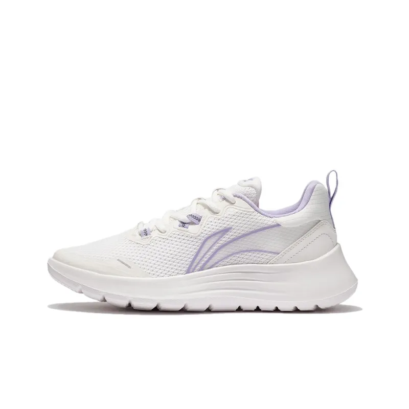 LiNing Low Top Running Shoes Women's White Purple-0