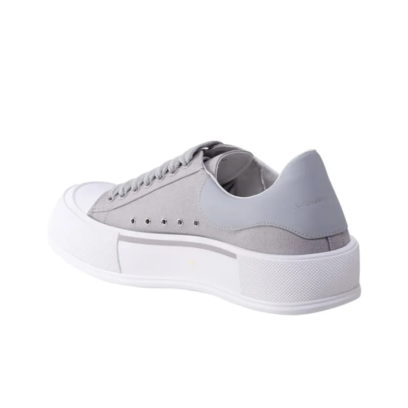 Alexander McQueen Deck Skate Plimsoll Lace Up 'Lilac Grey'-3