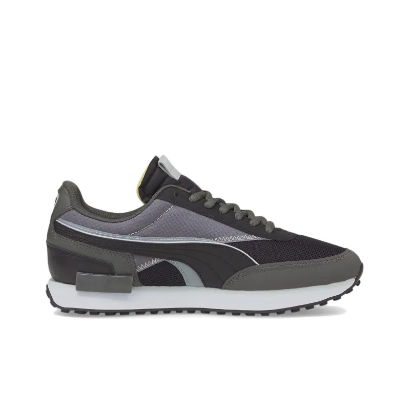 PUMA Future Rider Double Tech Cushioning Anti-Slip And Wear-Resistant Low-Top Casual Shoes Unisex Black Blue White-1